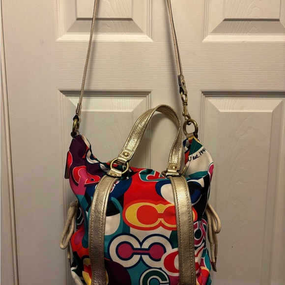 Coach Poppy 2009 (13830) Pop C Spotlight Signature Tote/Crossbody Bag in EUC - Picture 5 of 16